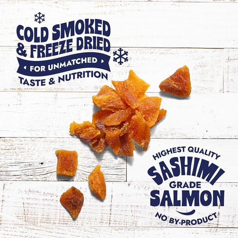 Finfare Freeze Dried Dog Food Toppers, Salmon Crumbles, Protein & Omega-3s, Grain Free Salmon Training Treats and Meal Toppers for Dogs, Crafted in USA, 2oz in Saudi Arabia