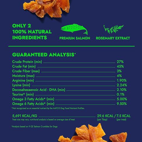 Finfare Freeze Dried Dog Food Toppers, Salmon Crumbles, Protein & Omega-3s, Grain Free Salmon Training Treats and Meal Toppers for Dogs, Crafted in USA, 2oz in Saudi Arabia