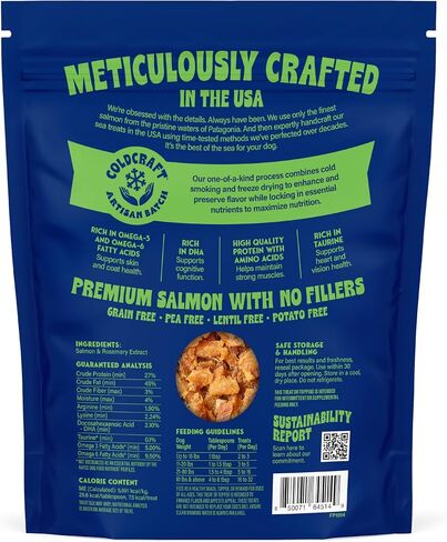 Finfare Freeze Dried Dog Food Toppers, Salmon Crumbles, Protein & Omega-3s, Grain Free Salmon Training Treats and Meal Toppers for Dogs, Crafted in USA, 2oz in Saudi Arabia