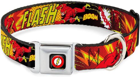 Dog Collar Seatbelt Buckle The Flash Boom Kaboom 15 to 26 Inches 1.0 Inch Wide in Saudi Arabia