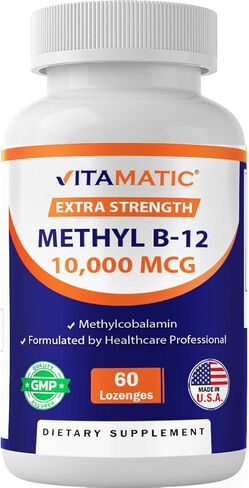 Vitamatic Methyl B12 (Methylcobalamin) 10,000 mcg 60 Lozenges - Superior Source of Vitamin B12 in Saudi Arabia