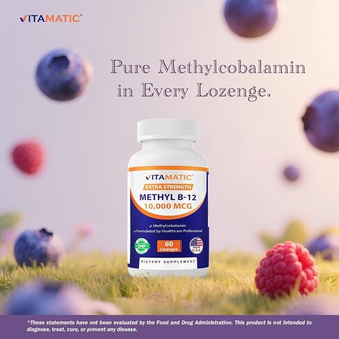 Vitamatic Methyl B12 (Methylcobalamin) 10,000 mcg 60 Lozenges - Superior Source of Vitamin B12 in Saudi Arabia