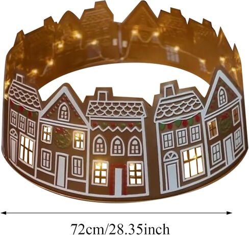 Tree Collar - LED Gingerbread House Christmas Tree Skirt,Decorative Holiday Supplies for Fireplace Entryway Living Room Office Patio Porch Yard Garden Landscape Cafe Shops in Saudi Arabia