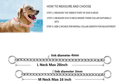 طوق كلب بسلسلة فضية، طوق معدني للتدريب، أطواق مارتينجال، سلاسل جرو للكلاب الصغيرة والمتوسطة والكبيرة مقاس XXS XS، مقاس M in Kuwait