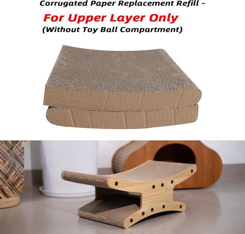 Cat Scratcher Replacement Pads (2pcs Larger-Side Only), Double-Sided Corrugated Refill for Cat Scratching Board in Saudi Arabia