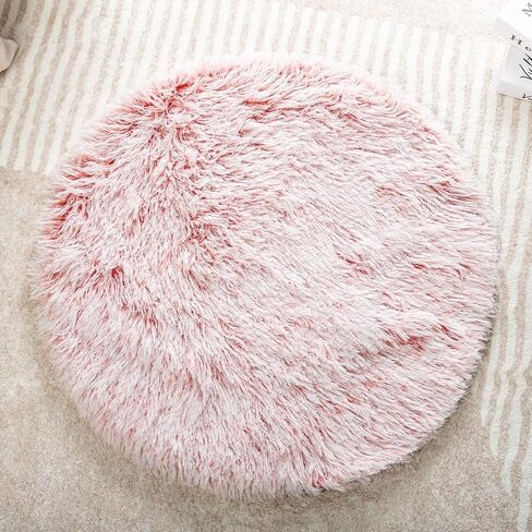 2PCS Round Plush Pet Mat Thin Style Pad Mat for Cats, Small Dogs, Rabbits, Guinea Pigs, Washable Soft Sofa mat, for Crate Cat Tree Tower Window Perch (Brown, Small (15.8inch) - 2pcs) in Saudi Arabia