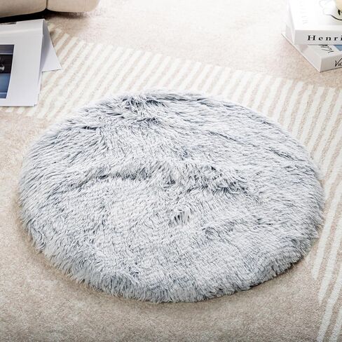 2PCS Round Plush Pet Mat Thin Style Pad Mat for Cats, Small Dogs, Rabbits, Guinea Pigs, Washable Soft Sofa mat, for Crate Cat Tree Tower Window Perch (Brown, Small (15.8inch) - 2pcs) in Saudi Arabia