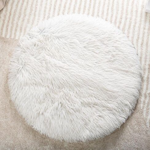 2PCS Round Plush Pet Mat Thin Style Pad Mat for Cats, Small Dogs, Rabbits, Guinea Pigs, Washable Soft Sofa mat, for Crate Cat Tree Tower Window Perch (Brown, Small (15.8inch) - 2pcs) in Saudi Arabia