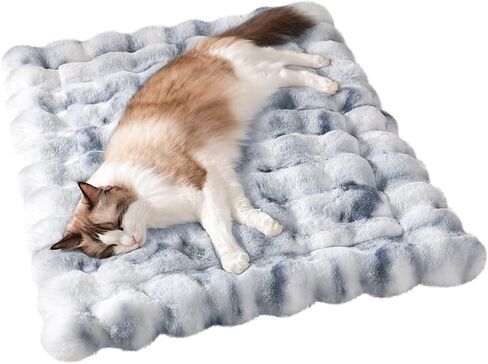 سرير للقطط من القطيفة فائقة النعومة وقابلة للغسل في الغسالة مع قاعدة مطاطية مضادة للانزلاق للقطط والكلاب الداخلية ووسادة من الفرو الصناعي لحامل الأريكة الأرضية للقطط والجراء مقاس 23 × 15 بوصة متوسط ​​الجمل in Kuwait