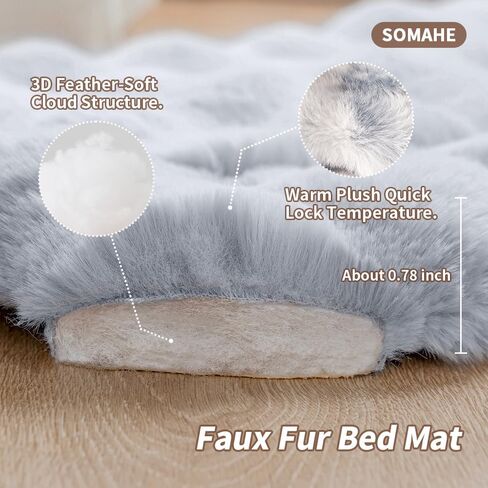 سرير للقطط من القطيفة فائقة النعومة وقابلة للغسل في الغسالة مع قاعدة مطاطية مضادة للانزلاق للقطط والكلاب الداخلية ووسادة من الفرو الصناعي لحامل الأريكة الأرضية للقطط والجراء مقاس 23 × 15 بوصة متوسط ​​الجمل in Kuwait