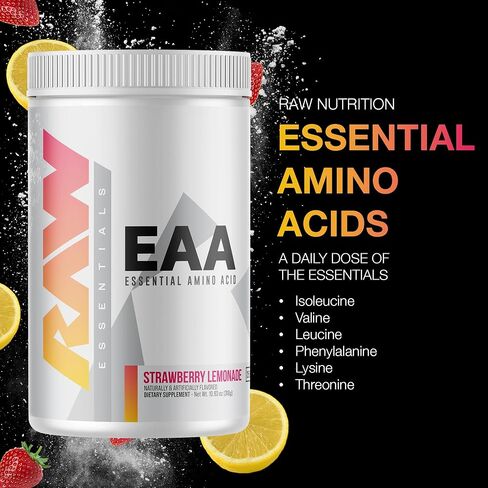RAW EAA Essential Amino Acids Powder Supplement | Maximize Protein Synthesis, Build Lean Muscle Mass | Increase Strength, Endurance, Recovery | BCAA Energy Supplement | Watermelon (25 Servings) in Saudi Arabia