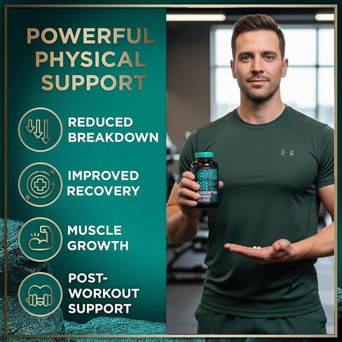 Essential Amino Acids Supplement For Women And Men - All 9 BCAAs Amino Acid Complex for Power and Recovery - EAA Perfect Amino Energy: Lysine, Tryptophan, Isoleucine - 2 Pack 240 Vegan BCAA Capsules in Kuwait