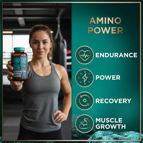 Essential Amino Acids Supplement For Women And Men - All 9 BCAAs Amino Acid Complex for Power and Recovery - EAA Perfect Amino Energy: Lysine, Tryptophan, Isoleucine - 2 Pack 240 Vegan BCAA Capsules in Kuwait