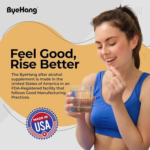 ByeHang After Alcohol Vitamin/Dihydromyricetin (DHM), Cysteine, Milk Thistle, B Vitamins, Prickly Pear, Ginger, L-theanine/Pharmacist Formulated/13 Doses in Saudi Arabia