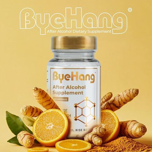 ByeHang After Alcohol Vitamin/Dihydromyricetin (DHM), Cysteine, Milk Thistle, B Vitamins, Prickly Pear, Ginger, L-theanine/Pharmacist Formulated/13 Doses in Saudi Arabia