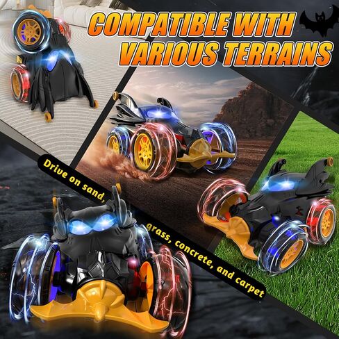 Spider Remote Control Car Toys for Boys- 360° Rotating RC Stunt Cars 4WD Monster Cars for Kids, 2.4GHz Electric Vehicle Toy Car with LED Lights, Birthday Gift for 3 4 5 6 7 8 9 Year Old Boys in Kuwait