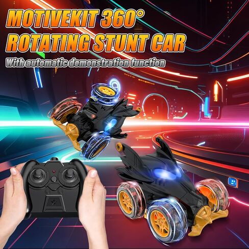Spider Remote Control Car Toys for Boys- 360° Rotating RC Stunt Cars 4WD Monster Cars for Kids, 2.4GHz Electric Vehicle Toy Car with LED Lights, Birthday Gift for 3 4 5 6 7 8 9 Year Old Boys in Kuwait