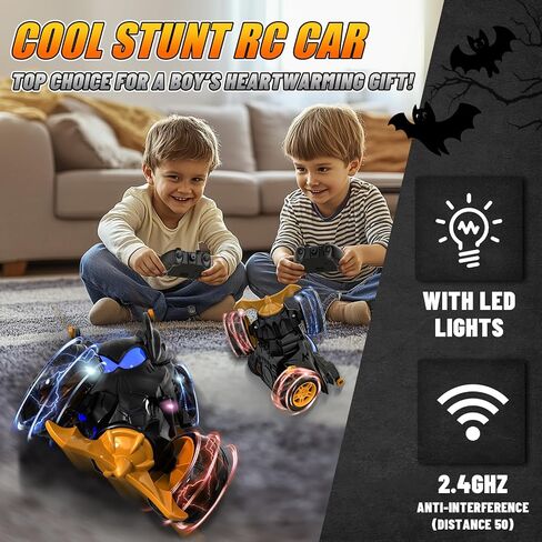 Spider Remote Control Car Toys for Boys- 360° Rotating RC Stunt Cars 4WD Monster Cars for Kids, 2.4GHz Electric Vehicle Toy Car with LED Lights, Birthday Gift for 3 4 5 6 7 8 9 Year Old Boys in Kuwait