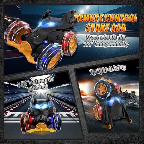 Spider Remote Control Car Toys for Boys- 360° Rotating RC Stunt Cars 4WD Monster Cars for Kids, 2.4GHz Electric Vehicle Toy Car with LED Lights, Birthday Gift for 3 4 5 6 7 8 9 Year Old Boys in Kuwait