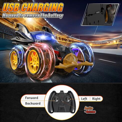 Spider Remote Control Car Toys for Boys- 360° Rotating RC Stunt Cars 4WD Monster Cars for Kids, 2.4GHz Electric Vehicle Toy Car with LED Lights, Birthday Gift for 3 4 5 6 7 8 9 Year Old Boys in Kuwait