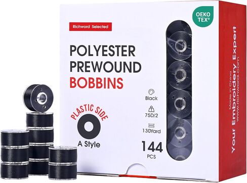 Poolin Size A (Class 15 / SA156) Prewound Bobbins 75D/2 White in Saudi Arabia