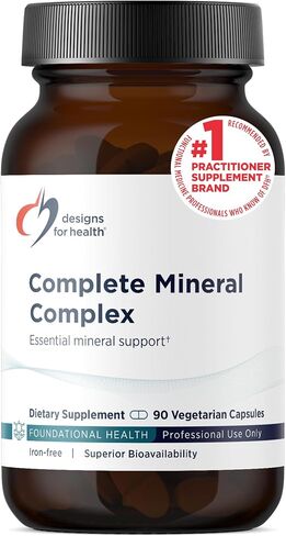 Designs for Health Complete Mineral Complex - Essential + Trace Minerals Supplement with Magnesium Malate, Chromium, Zinc + More - Iron-Free Multi Minerals Blend - Vegan + Gluten Free (90 Capsules) in Saudi Arabia