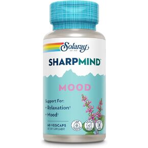 ملحق دعم الحالة المزاجية Solaray SharpMind، منشط الذهن للاسترخاء وتخفيف التوتر، زيمبرين، الريحان المقدس، أوروتات الليثيوم 5 ملغ، فطر الريشي العضوي، ضمان 60 يومًا، 30 وجبة، 30 كبسولة نباتية in Kuwait