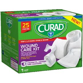 Curad SoothePlus Wound Care Kit with Arm & Hammer Baking Soda, Assorted Pack of Gauzes and Tape, 25 Count in Saudi Arabia