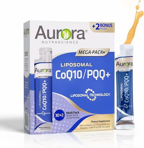 Aurora Nutrascience, Mega-Liposomal CoQ10/PQQ+ Vitamin C, Gluten Free, Non-GMO, Sugar Free, Organic Fruit Flavor, 16 fl oz (480 mL) in Saudi Arabia