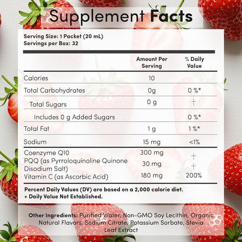 Aurora Nutrascience, Mega-Liposomal CoQ10/PQQ+ Vitamin C, Gluten Free, Non-GMO, Sugar Free, Organic Fruit Flavor, 16 fl oz (480 mL) in Saudi Arabia