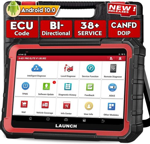 LAUNCH X431 PRO Elite Obd2 Scanner 2024 أداة مسح ثنائية الاتجاه جديدة مع CANFD DOIP، أداة تشخيص السيارات الكل في واحد مع وظيفة كاملة، ترميز ECU، نظام كامل، 37+ إعادة تعيين، FCA Autoauth in Saudi Arabia