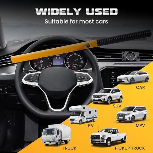 5 Digit Combination Car Steering Wheel Lock, LAMA Password Code Steering Lock, Retractable Keyless Heavy Duty Steering Wheel Lock, Universal Anti-Theft Car Steering Fit for Cars, Trucks, Vans, SUVs in Kuwait