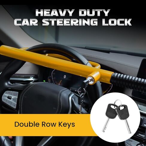 5 Digit Combination Car Steering Wheel Lock, LAMA Password Code Steering Lock, Retractable Keyless Heavy Duty Steering Wheel Lock, Universal Anti-Theft Car Steering Fit for Cars, Trucks, Vans, SUVs in Kuwait