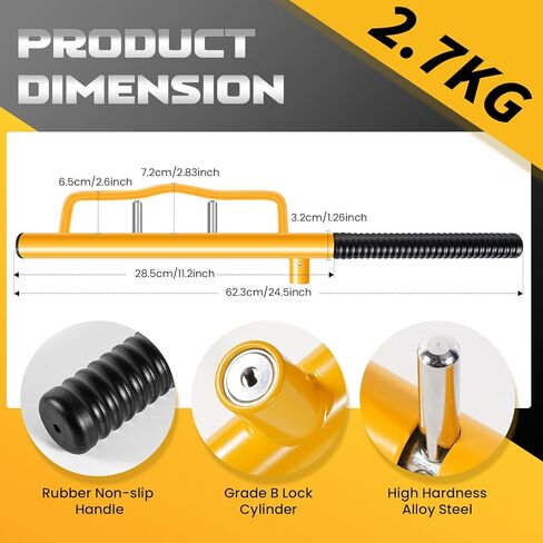 5 Digit Combination Car Steering Wheel Lock, LAMA Password Code Steering Lock, Retractable Keyless Heavy Duty Steering Wheel Lock, Universal Anti-Theft Car Steering Fit for Cars, Trucks, Vans, SUVs in Kuwait