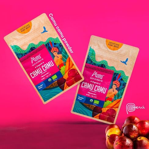 كبسولات Camu Camu l مصدر قوي لفيتامين C l معزز للجهاز المناعي l عضوي ومعتمد من التجارة العادلة l 100 حبة نباتية l غير معدلة وراثيًا وخالية من الغلوتين l أمازون الأنديز in Kuwait