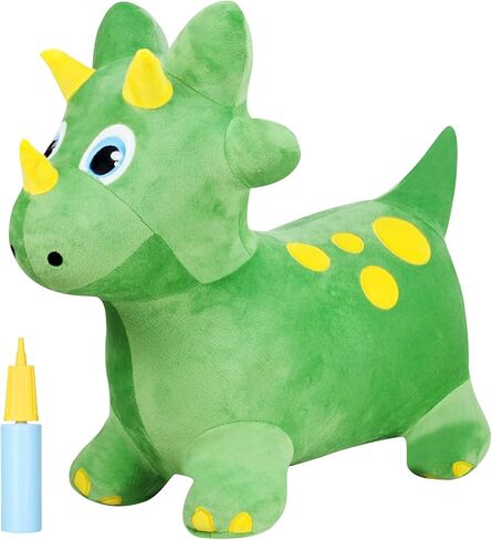 INPANY Bouncy Dinosaur Hopper Toy for Toddlers, Kids Inflatable Dragon Plush Bouncing Horse Hopper, Ride on Bounce Animal, Indoor Outdoor Birthday Gift for 2 3 4 Year Old Boy Girl in Saudi Arabia