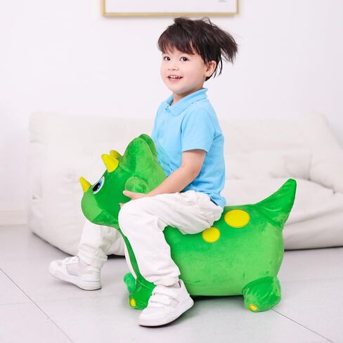 INPANY Bouncy Dinosaur Hopper Toy for Toddlers, Kids Inflatable Dragon Plush Bouncing Horse Hopper, Ride on Bounce Animal, Indoor Outdoor Birthday Gift for 2 3 4 Year Old Boy Girl in Saudi Arabia