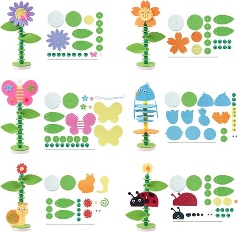 Animals Craft Kit - Educational Toys for Kids, Felt Craft Kit Including 6 Wild Friends, Elephant Zebra Panda Lion Raccoon Giraffe, DIY Activity Birthday Gifts for Boys & Girls Ages 3 4 5 6 and Up in Kuwait