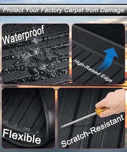 Escape Cargo Mat، واقي بطانات شحن لدرج صندوق السيارة الخلفي مناسب لجميع الأحوال الجوية، متوافق مع موديلات Ford Escape 2013-2019، ترقية تقنية ثلاثية الأبعاد، ملحقات TPO مرنة متينة وعديمة الرائحة ومقاومة للماء in Kuwait