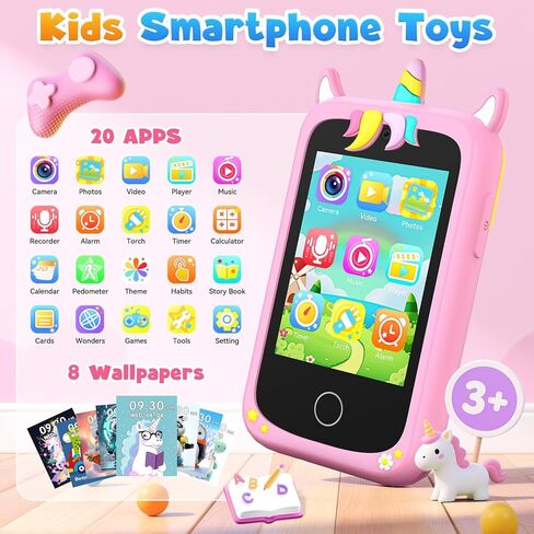 أطفال ألعاب Kids Smart For Girls ، هدايا للأطفال للفتيات الذين تتراوح أعمارهم بين 3-8 ، 2.8 "ألعاب الأطفال ، والهاتف الخلوي ، وتعلم لعبة اللعب ، وهدايا عيد ميلاد عيد الميلاد مع كاميرا مزدوجة ، ولعبة ، ومشغل MP3 ، وبطاقة 32 جيجا بايت in Kuwait