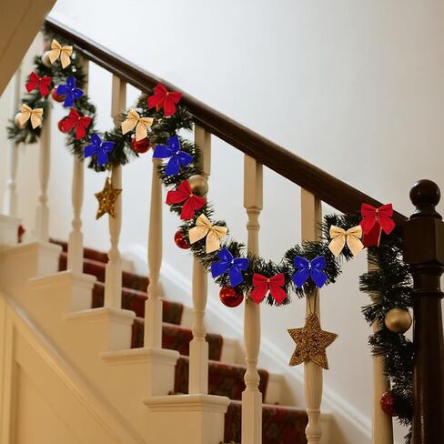 90 Pcs Christmas Tree Bows, Fengek 2.36 Inch Mini Ribbon Bows Ornaments for Christmas Decoration Gift Wrap Supplies, Multicolor A in Kuwait