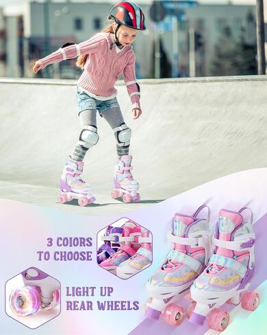 Gonex Roller Skates for Girls Kids Boys Women with Light up Wheels and Adjustable Sizes for Indoor Outdoor in Kuwait