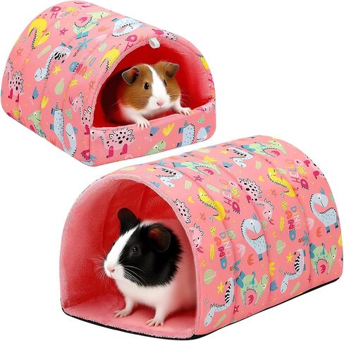 2 Pack Guinea Pig Hideout, Guinea Pig Bed with Guinea Pig Tunnel Washable Small Animal House Cage Accessories for Mouse Chinchillas Hamsters Hedgehogs Ferrets Bearded Dragons and Rats in Saudi Arabia