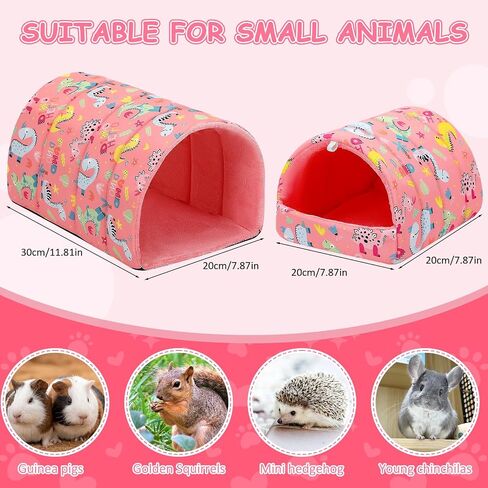 2 Pack Guinea Pig Hideout, Guinea Pig Bed with Guinea Pig Tunnel Washable Small Animal House Cage Accessories for Mouse Chinchillas Hamsters Hedgehogs Ferrets Bearded Dragons and Rats in Saudi Arabia