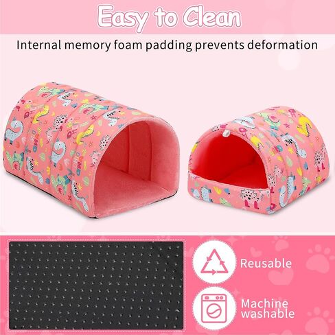 2 Pack Guinea Pig Hideout, Guinea Pig Bed with Guinea Pig Tunnel Washable Small Animal House Cage Accessories for Mouse Chinchillas Hamsters Hedgehogs Ferrets Bearded Dragons and Rats in Saudi Arabia
