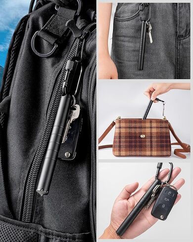 تيسور حافظة حبوب الدواء بسلسلة مفاتيح، منظم حبوب صغير من التيتانيوم، حامل حبوب مقاوم للماء، حاوية حبوب دواء اي دي سي، انبوب معدني للتخييم والسفر للرجال والنساء (حاوية حبوب صغيرة بلون اسود) in Kuwait