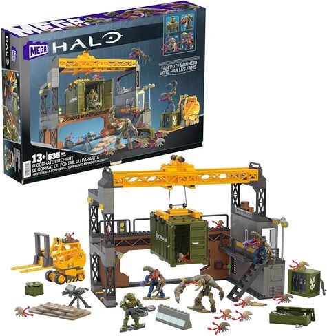 MEGA Halo Infinite Toys Building Set for Kids, Floodgate Firefight with 634 Pieces, 4 Poseable Micro Action Figures and Accessories, Gift Ideas in Saudi Arabia