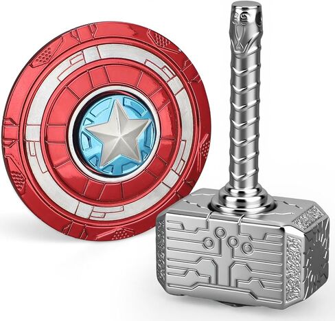 Transformable Fidget Spinner, Metal Hand Hammer Fidgit Toy for Kids Adults, Cool Shield Chain Fingertip Gyro Stress Relief Cube for Office, Stocking Stuffer Gifts for Christmas New Year 2 Pack in Kuwait