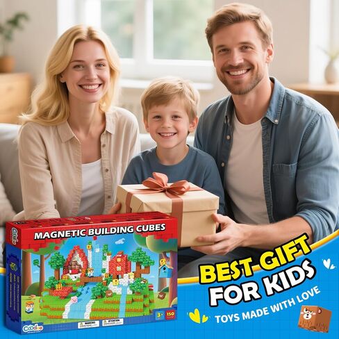 الكتل المغناطيسية ، لبنات البلاط المغناطيسية STEM Montessori Toddler Kids Toys for Boys Girls Vens 3+ ، Teacational Construction Outdoor Toys ، يجب الحصول على هدايا تعليمية حسية (0.8 بوصة) in Kuwait