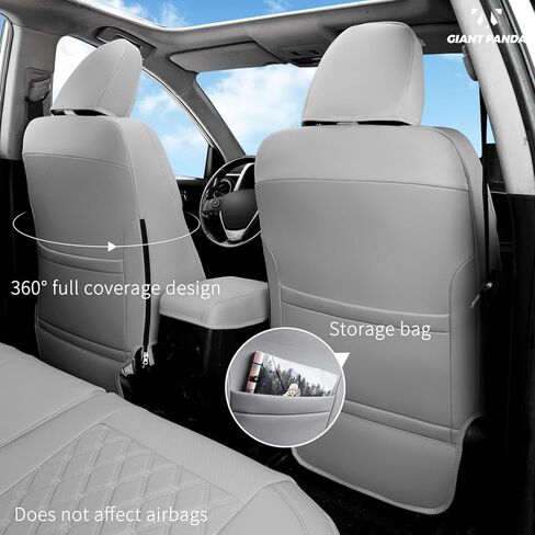 GIANT PANDA Pu Leather Car Seat Covers Full Set Custom Fit for Toyota RAV4 Hybrid LE/Hybrid Limited/Hybrid XLE/Hybrid XLE Premium 2019 2020 2021 2022 2023 2024 2025 2026(Beige) in Kuwait